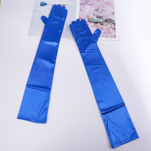 55Cm Lange Satijnen Bruid Goedkope Bruiloft Accessoires Bruids Elleboog Witte Handschoenen Dames Optocht Jurk Satijn Fingerlings Elegante Handschoenen - Product Image 5