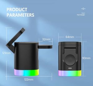 แท่นชาร์จไร้สายแม่เหล็ก <span class=keywords><strong>3</strong></span> in 1 รุ่นใหม่ สำหรับ iPhone, Apple Watch และ <span class=keywords><strong>AirPods</strong></span> พร้อมไฟ LED กลางคืน - Product Image 5
