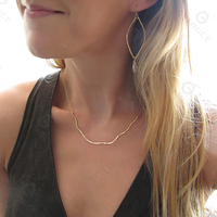 Collier ras du cou Gemnel en argent sterling 925, forme ondulée, style minimaliste