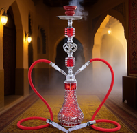 Chichas de qualité supérieure à prix abordable avec 2 tuyaux, en verre mosaïque noire, type Hubble-bubble, Narghile arabe, ensemble complet de chicha, vente en gros