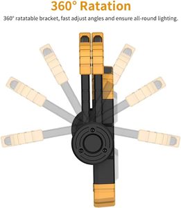 Rechargeable Flip <b>LED</b> Work <b>Light</b> COB Flashlight 360. Rotation 5 Modes Magnetic Base 3000mAh Battery for WADE-JS082 ABS Lamp Body - Product Image 6