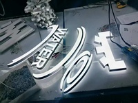 Enseigne LED 3D personnalisée résistante aux intempéries, lettres en acier inoxydable épaisses, signalétique commerciale extérieure pour devanture de magasin