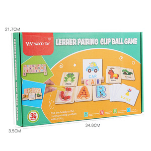 Jeu d'association de perles en bois personnalisable avec lettres, activité éducative préscolaire stimulante, offre OEM/ODM disponible - Product Image 4