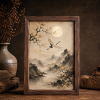 Cadre photo Art Déco en bois clair fait main, mobile, en bois massif, lignes épurées, pour table ou mur, décoration intérieure