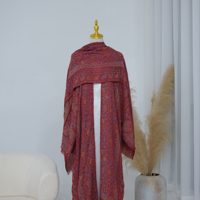 Nouvelle Abaya Modeste Loriya 2026, Cardigan Ouvert à Franges en Pashmina Paisley, Ensemble Deux Pièces, Robe Abaya Islamique de Dubaï avec Hijab