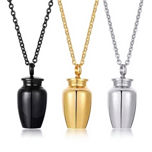 Kalung Liontin Wadah Rantai Baja Tahan Karat untuk Memperingati, Wadah Kecil Tahan Air, Perhiasan Kenang-kenangan untuk Abu, Rambut Hewan Peliharaan - Product Image 1