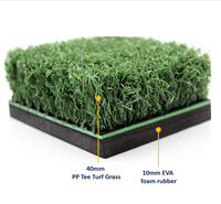 GSM T4010B Tapis de golf professionnel pour parcours de golf, vert 5 pieds x 5 pieds, épaisseur 50 mm, tapis de tee de golf, tapis de practice, tapis de ligne de tee, intérieur/extérieur