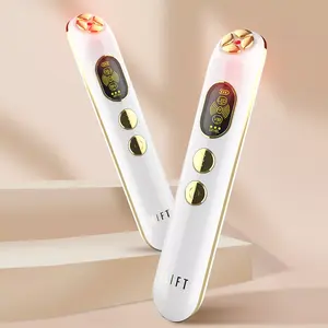 Penna vibrante Anti-età Beauty Wand RF Face Eye Massager con luce rossa riscaldata per la rimozione rugosa