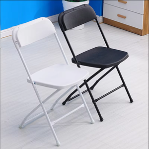 Venta al por mayor 800 Lbs Capacidad de peso Fiesta al aire libre Apilable Metal Plástico <span class=keywords><strong>Americana</strong></span> Blanco Sillas plegables para Eventos Alquiler - Product Image 3