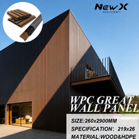 Panneaux et planches muraux extérieurs en WPC, décoration de cour extérieure, revêtement mural extérieur 219*26*2.9m