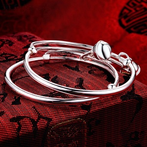 New Bé Vòng Đeo Tay Khoảng Trống S999 Sterling Silver Bé Bangle Với Vòng Đeo Tay Quyến Rũ Cho Bé Trai - Product Image 4