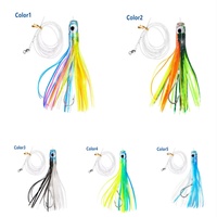 MISTER LURE 8 inci permainan besar trolling memancing umpan tuna kepala resin gurita rok lembut umpan pancing