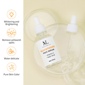 Customl 30ml di vitamina <span class=keywords><strong>C</strong></span> acido Kojic siero per la cura della pelle sbiancante del viso schiarente siero glutatione per rimozione delle macchie scure