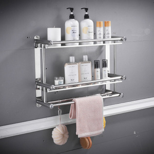 <span class=keywords><strong>Toallero</strong></span> de Esquina de Acero Inoxidable de Dos Niveles para Baño de Hotel, con Instalación en Pared, Diseño Moderno - Product Image 5