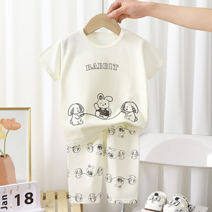 <span class=keywords><strong>Pigiama</strong></span> Estivo 2026 per Bambini <span class=keywords><strong>1</strong></span>-8 Anni, Set Casual 2 Pezzi a Maniche Corte, in Cotone Morbido, Unisex - Product Image 4