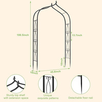 Prix usine coeur-forme néon Tunnel gonflable citrouille bourgogne fleur arc fer poudre revêtement accessoires-écran de mariage