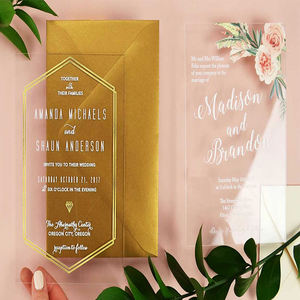 Invitations acryliques de <span class=keywords><strong>mariage</strong></span> d'impression UV acrylique <span class=keywords><strong>mariage</strong></span> menu personnalisé en <span class=keywords><strong>plexiglas</strong></span> <span class=keywords><strong>invitation</strong></span> de carte commémorative - Product Image 5