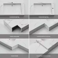 Armoire de salle de bain intelligente suspendue multifonctionnelle avec combinaison de lavabo en céramique intégrée en forme de rectangle