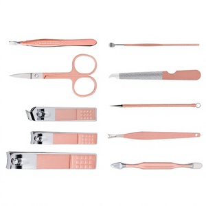 DANTRIC IMPLANTS 10 in 1 Stainless Steel Nail Kit with Case Portable Manicure <b>Tools</b> Set for Adult Luxurious Style <b>Pink</b> Color - Product Image 4