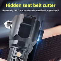 Marteau de sécurité multifonction, lampe torche LED, batterie rechargeable, zoom optique, sept-en-un, lumière d'urgence pour camion de pompiers, premiers secours