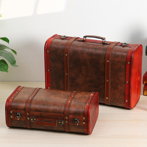 Boîtes de rangement décoratives en bois, valises en cuir, style rétro européen, pour la décoration de la maison, accessoires de photographie - Product Image 2