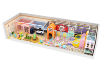 Aire de jeux intérieure sur le thème des macarons, maison de jeu, toboggan, piscine à balles, jeux souples personnalisés pour enfants, pour centre commercial et école maternelle