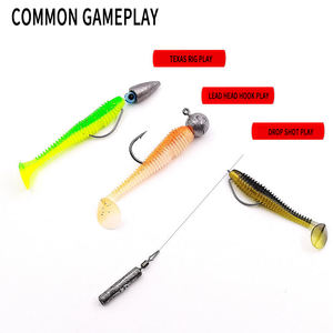 เหยื่อตกปลา YE-JING TPR แบบสองหาง รูปทรง T-Worm เนื้อนิ่ม ขนาด 55/65/75 มม. สองสี สำหรับตกปลาในน้ำจืด แม่น้ำ ทะเลสาบ เหมาะสำหรับปลาเทราต์และปลาบาส - Product Image 4