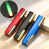 BROAD BD265-B Briquet électronique coupe-vent en métal au butane - Design moderne pour cadeaux d'affaires