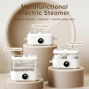 Pot à vapeur électrique 15 <span class=keywords><strong>litres</strong></span> poêle à vapeur électrique cuiseur vapeur avec PC vapeur - Product Image 4