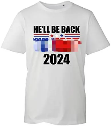 2024年大統領選挙彼は戻ってくるTシャツ半袖ドラムp2024Tシャツ服