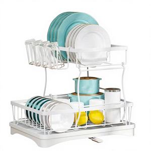 Égouttoir à vaisselle en acier au carbone pour comptoir d'évier, support de rangement durable pour couverts, bols et tubes - Product Image 4