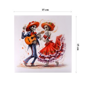 Decoración de Escritorio con Diseño de Esqueleto Bailarín y Falda con Volantes, Impresión Digital, Papel Recortado, para Halloween y Día de Muertos - Product Image 6