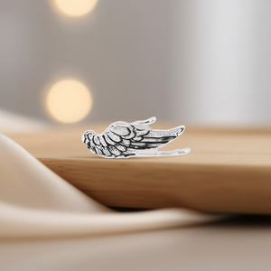 Boucles d'oreilles E2930 Wings Cuff en argent tibétain plaqué or blanc, bijoux vintage unisexes à la mode - Product Image 2