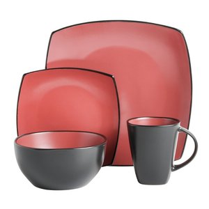 Set di Stoviglie in Ceramica Soho Lounge 16 Pezzi con Smalto Reattivo, Forma Quadrata Morbida - Product Image 2