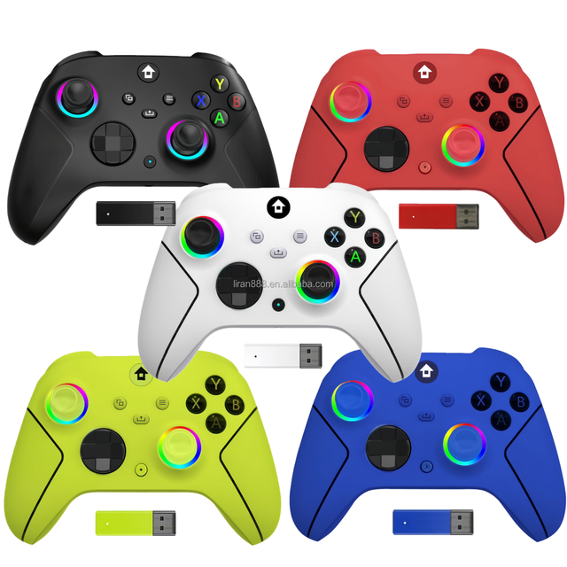 LR Wireless 2.4GHz Joystick Controller with Vibration Motor & Turbo for PC One S/X/X-Includes Headphone Jack Customizable