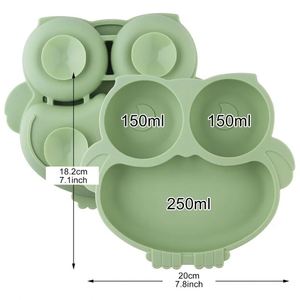 Plato de Silicona Antideslizante con Forma de Búho, Plato de Succión, Set de Alimentación Personalizado para Niños Pequeños, Incluye Biberón, Cuchara, Apto para Alimentos - Product Image 4