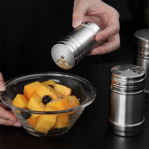 Custom Wholesales Multi Function Cooking <b>Bbq</b> Pepper Salt Jar Rotating <b>Lids</b> Design Dispenser Stainless Steel Spice Shaker - Product Image 6
