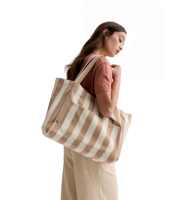 Sac à main à bandoulière rayé personnalisé sac à provisions de travail personnalisé écologique grand sac fourre-tout en toile vierge poche logo personnalisé