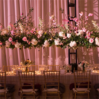 Zhuoyun Nouveau design de décoration de table pour hôtel et maison, support à fleurs en acrylique transparent doré, centre de table de mariage