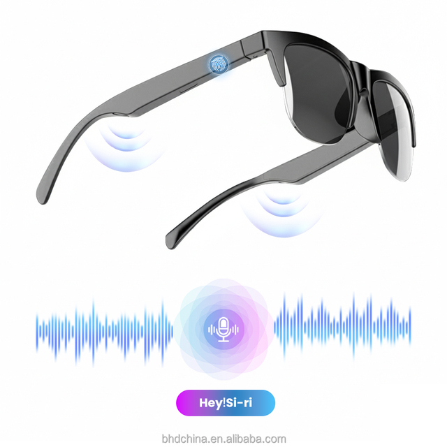 Open Ear Audio Bluetooth Glasses with Speakers Mic Anti-Blue Light Lenses Voice Assistant Touch Control Bluetooth Glasses