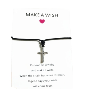 Pulsera de cuentas de Cruz de Jesús hecha a mano, joyería tejida de <span class=keywords><strong>Amistad</strong></span> personalizada <span class=keywords><strong>con</strong></span> tarjeta de deseos para aniversarios - Product Image 1