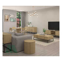 Ensemble de lavabo compact en bois de style moderne VIET FURNITURE OEM/ODM, montage facile, meuble de salle de bain prêt à assembler, meuble de rangement