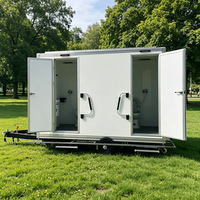 Cabine WC Conteneurisée à Assemblage Rapide, WC Public Mobile Écologique et Respirant, Design Industriel pour Parc Sanitaire Extérieur