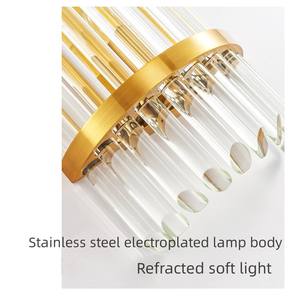 New Style Home Decor Iron 3000k <b>Bulb</b> Led Glass Indoor square Crystal Wall Lamps Modern Long for Interior - Product Image 6