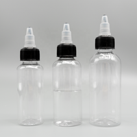 Botol Plastik PET Transparan Laris Manis, Custom 5ml-500ml, Dispenser dengan Tutup Putar dan Nozzle Penetes untuk Penyimpanan Gel