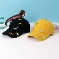 Linda Gorra de Béisbol Bordada con Dinosaurio Coreano para Bebé, Gorra de Sol Ajustable de Dibujos Animados para Niños de 1 a 6 Años