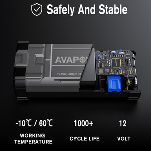 เครื่องช่วยสตาร์ทรถยนต์ Avapow รุ่น T8 <span class=keywords><strong>Pro</strong></span> 6000A 24000mAh แบตเตอรี่สำรองฉุกเฉิน พร้อมไฟ LED และพาวเวอร์แบงค์ - Product Image 4
