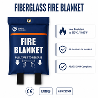 Couverture de protection contre le feu en fibre de verre pour la maison, la cuisine, les situations d'urgence, couverture de sécurité résistante à la chaleur élevée avec taille et emballage personnalisés
