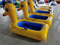 Bateau gonflable en forme de canard jaune pour enfants, canard géant gonflable pour piscine avec poignée pour parc aquatique et divertissement