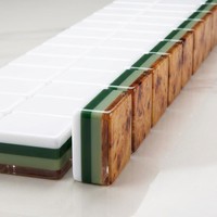 Fichas de Mahjong Americanas con Diseño de Caparazón de Tortuga, 160 Piezas Acrílicas Grabadas, 4 Capas, Patrón Clásico Vintage, Color Marrón Marfil con Vetas de Madera, Juego Premium